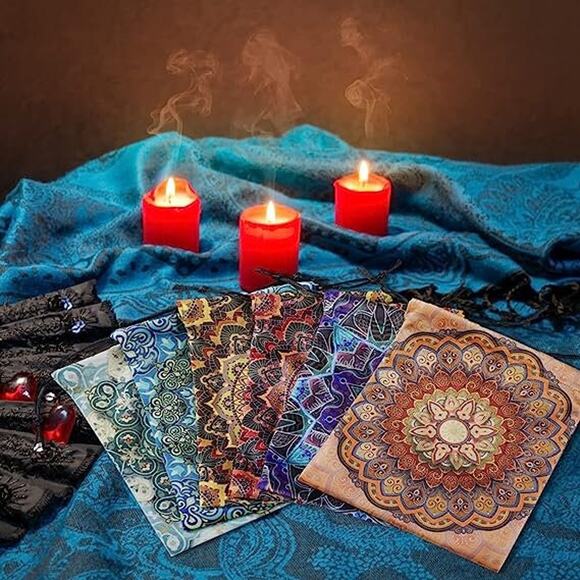 Set Of 6 Velvet Tarot Bags | Oracle Card Bag | Storage Bag | Crystal Bag | Dice - Picture 4 of 4